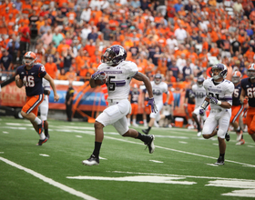 Northwestern running back Mark powers rushing attack; Smith, Gulley give Syracuse strong performances out of backfield