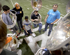 With the band: Students get chance to strike up some tunes for marching band class