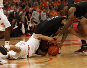 SEEING RED: Late turnovers frustrate Boeheim, Syracuse in 58-53 loss to No. 10 Louisville