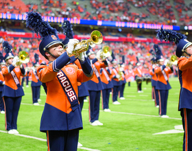 SU marching band debuts redesigned uniforms at Oct. 5 Clemson game