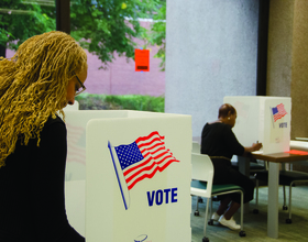 Few voters turn out at Bird Library for Tuesday's primary elections