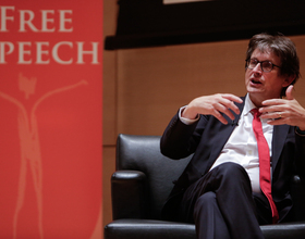 The Guardian editor-in-chief receives free speech award, discusses Snowden-leaked documents 