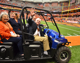 Former Syracuse head coach Dick MacPherson honored during game