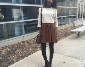 Student wears runway-inspired looks in the classroom