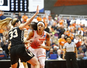 Briana Day controls the paint in 73-56 NCAA tournament win against Army