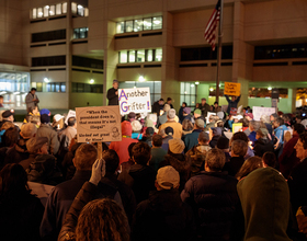 Gallery: More than 100 people protest Trump at downtown Syracuse rally