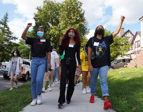 Video: 100+ students march against police brutality