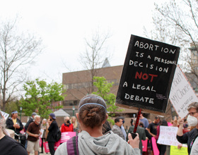 Protesters rally against leaked draft opinion overturning Roe v. Wade