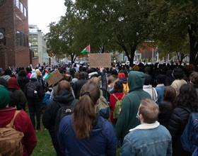 After hundreds march to support Palestine, Ritter, Groves address 'reprehensible behavior' from protestor