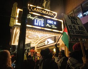 Hundreds march for Palestine downtown, protest Jerry Seinfeld show