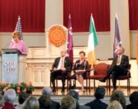 Irish president honors SU for inclusive efforts