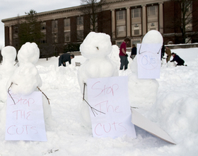 Tapped out: ESF students protest state budget cuts