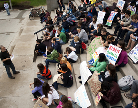 Commencement 2010: Students protest choice of speaker through chanting, dancing on Quad on Friday