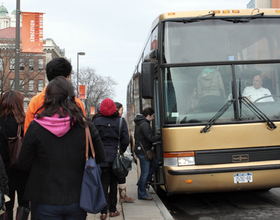 Students fill shuttle to Wegmans, Target