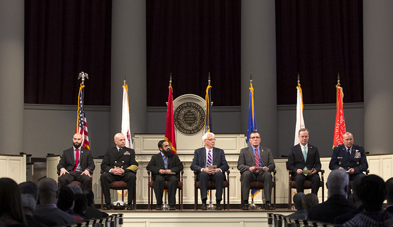 Syverud, keynote speaker talk SU&#8217;s commitment to veterans affairs at ceremony