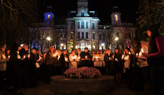 SU community holds candlelight vigil for victims of recent terrorist attacks