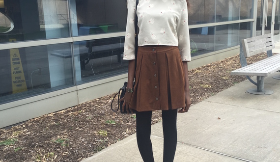 Student wears runway-inspired looks in the classroom