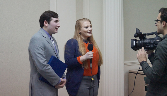 Eric Evangelista and Joyce LaLonde sworn in along with Student Association cabinet