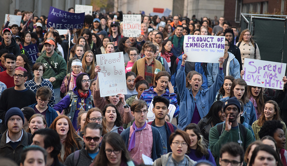 Hundreds of Syracuse University students walk out of classes in nationally organized &#8216;Sanctuary Campus&#8217; protest