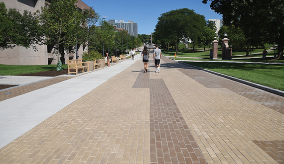 Promenade’s heating systems helps keep pathway clear of snow during storms