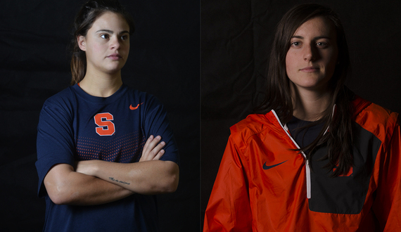 STAYING PUT: Halle Majorana and Allie Murray remain part of the team as assistant coaches