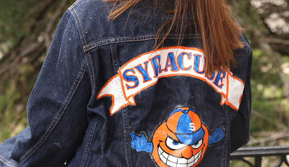 You’ve seen pins and patches, but this painted denim is all over the SU campus