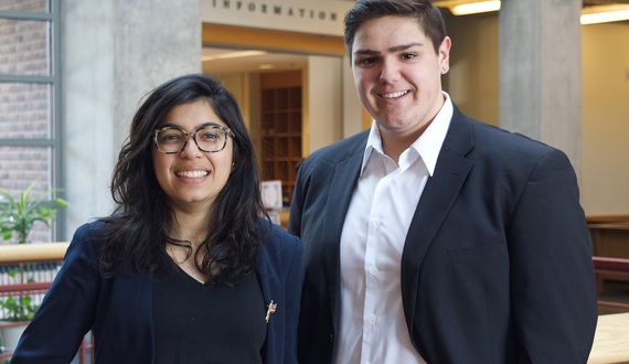 Syracuse University sophomores John Jankovic and Serena Fazal announce SA campaign