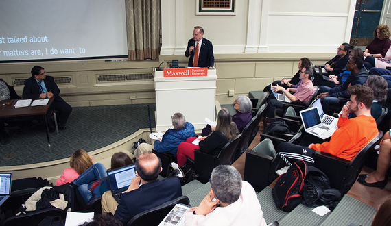 Chancellor addresses Theta Tau videos at last University Senate meeting of the year