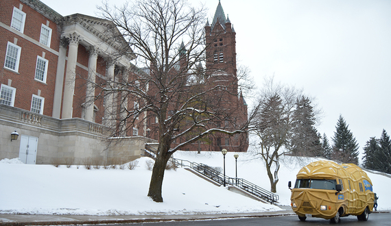 Catch a ride to class in the Planters NUTmobile