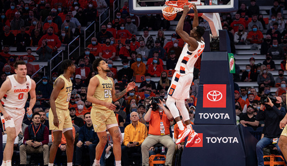 Bourama Sidibe stabilizes SU’s centers against GT with 3 points, 2 rebounds in OT