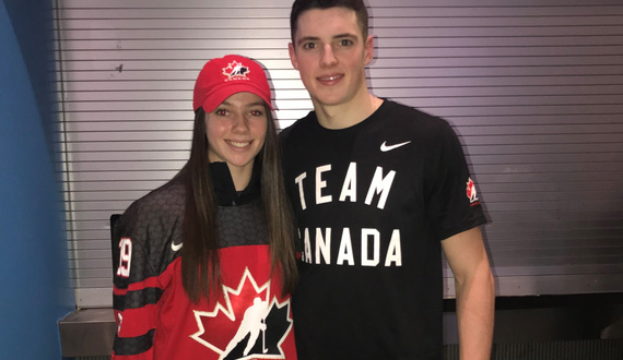 Siblings Mae and Drake Batherson bond over hockey from Canada to Germany