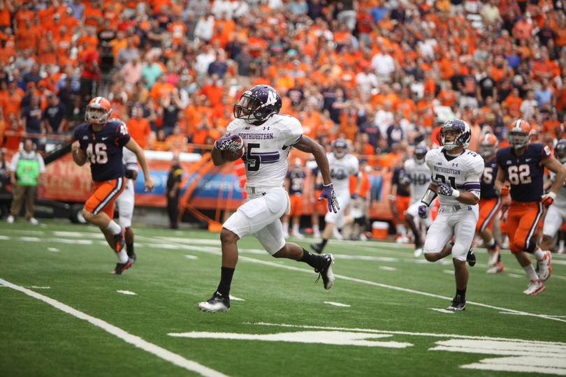 Northwestern running back Mark powers rushing attack; Smith, Gulley give Syracuse strong performances out of backfield