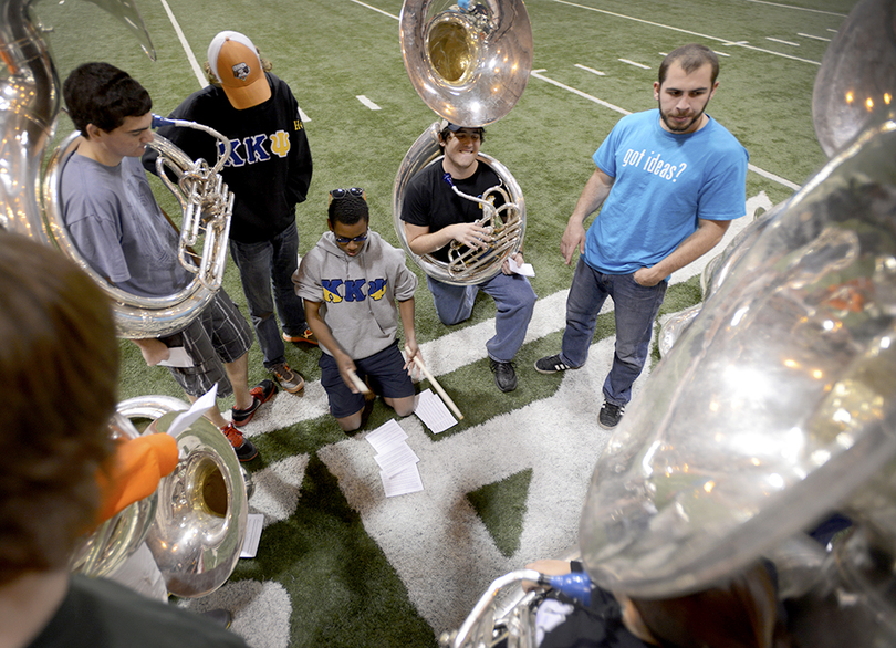 With the band: Students get chance to strike up some tunes for marching band class