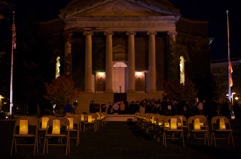 Empty chairs on Quad to honor lives lost in Pan Am bombings