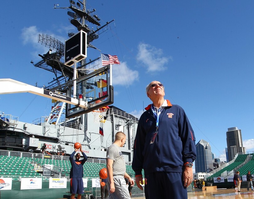 Syracuse players, coaches in awe of setup for Battle on the Midway at practice Saturday