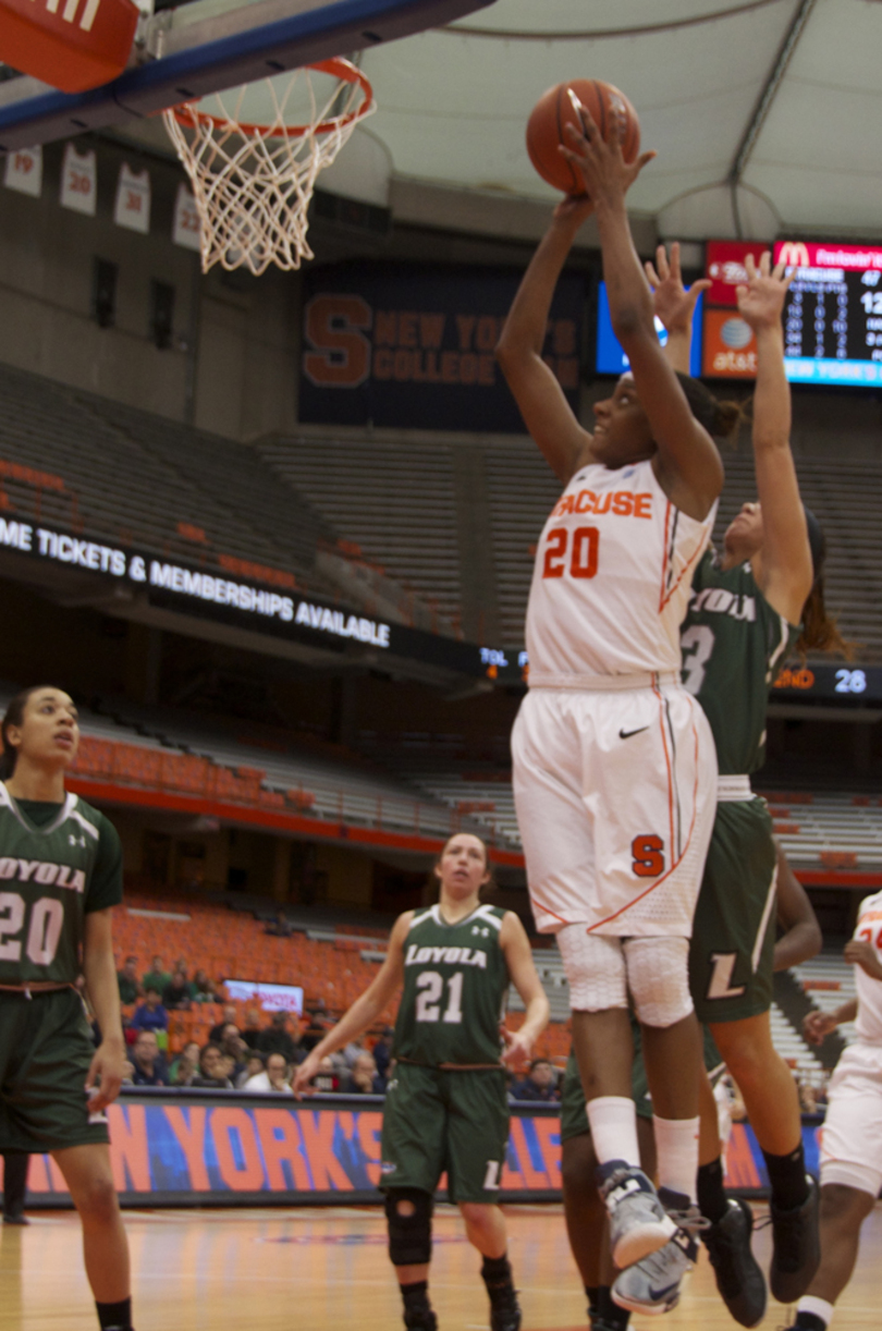 Freshman Sykes breaks out with dominant all-around performance to lead Syracuse to win over Loyola