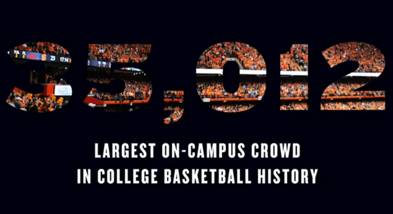 Time-lapse: Saturday&#8217;s record-setting crowd for Syracuse-Georgetown filling into the Carrier Dome