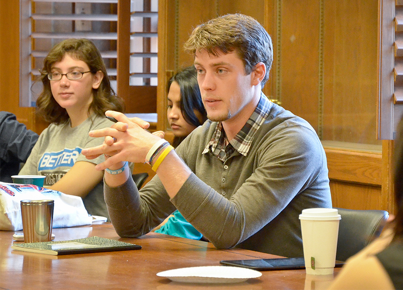 Student groups gather to discuss perspectives on war