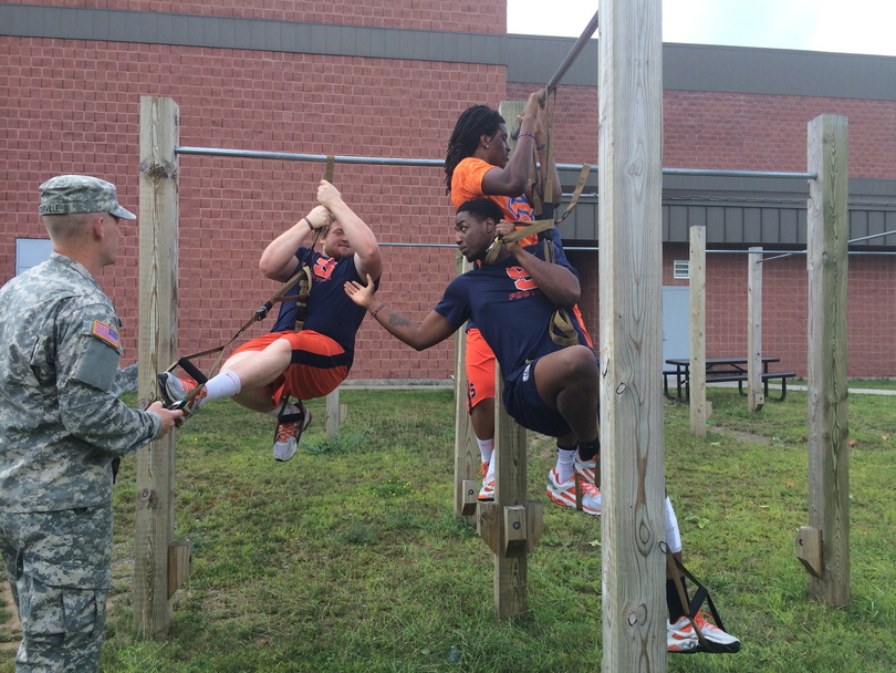 Syracuse enjoys team-building activities instructed by Fort Drum troops