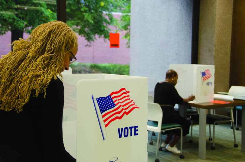 Few voters turn out at Bird Library for Tuesday&#8217;s primary elections