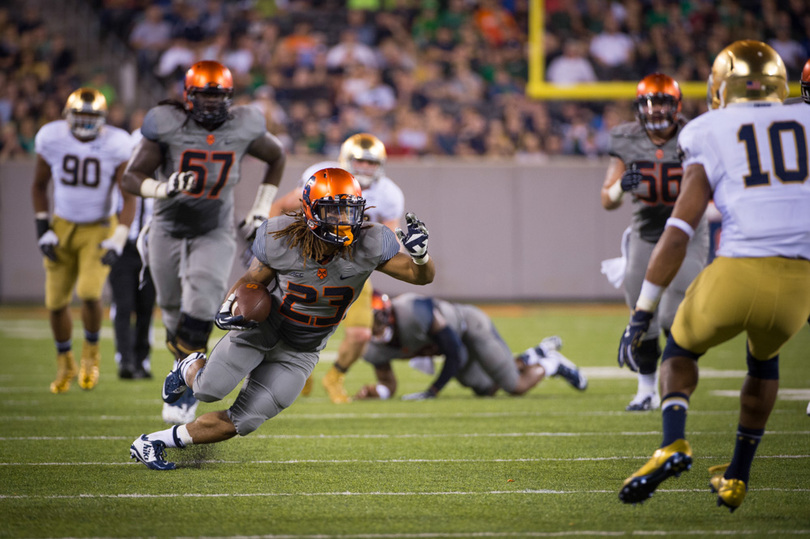 Syracuse rushing attack struggles against highly ranked Notre Dame run defense