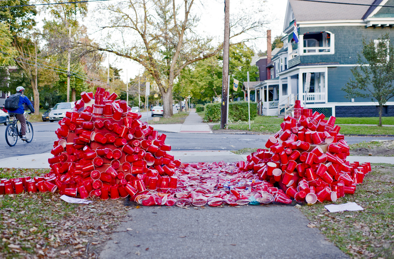 Red solo cup project appears on Euclid, aims to bring awareness to alcohol culture at SU