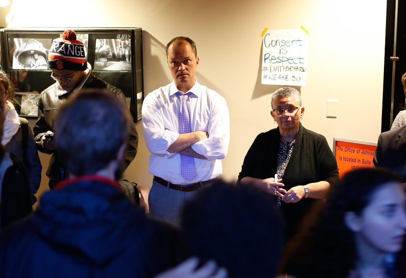 Student protesters remain in Crouse-Hinds over weekend, continue negotiations with Syracuse University