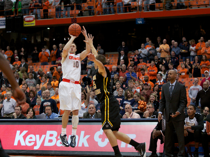 Cooney hits pair of 3s, mostly struggles in exhibition Syracuse&#8217;s win over Adrian