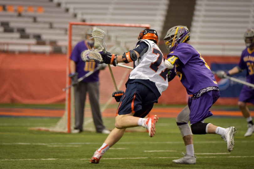 Syracuse 1st-line midfield combines for 9 goals in Orange&#8217;s win over Great Danes