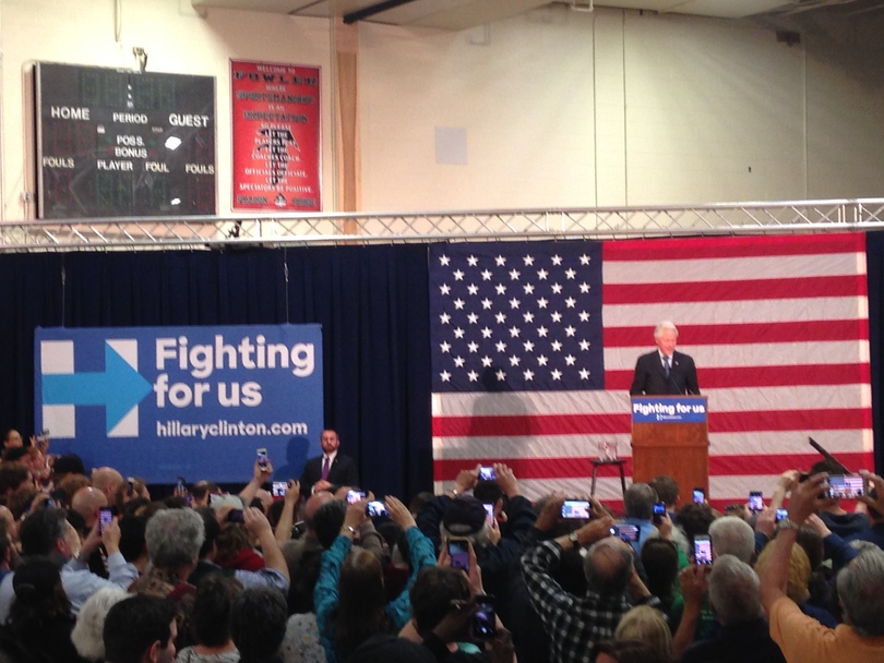 Bill Clinton campaigns in Syracuse on behalf of Hillary Clinton