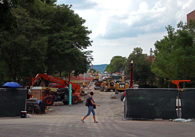 SU construction update: the University Place promenade will be finished a week before classes start