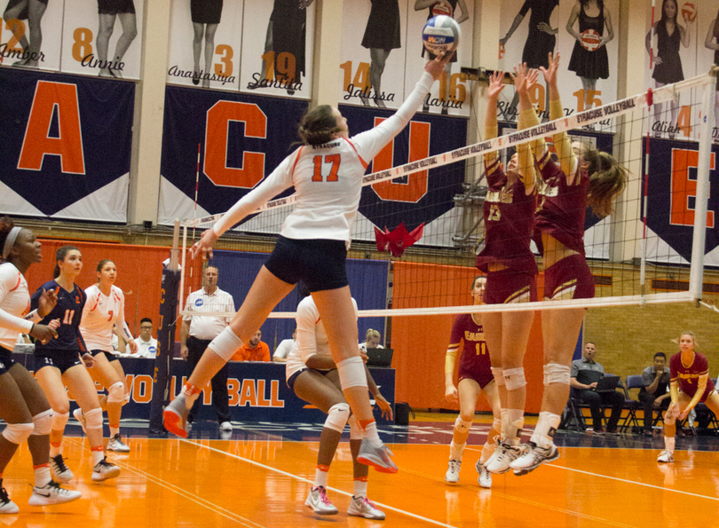 Anastasiya Gorelina and Mackenzie Weaver lead Syracuse to four-set win against Boston College