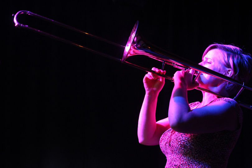 Jazz musicians improvise at downtown open-mic night