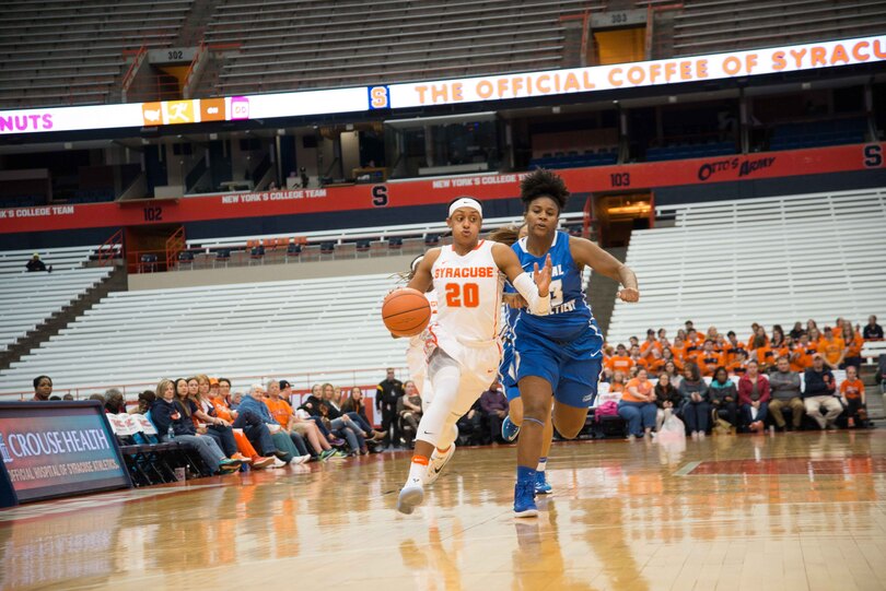 Brittney Sykes&#8217; double-double leads Syracuse in 95-63 blowout of Central Connecticut State